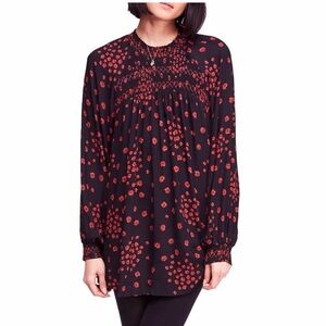 Free People Flowers In Her Hair Floral Tunic Blouse – Size Medium
